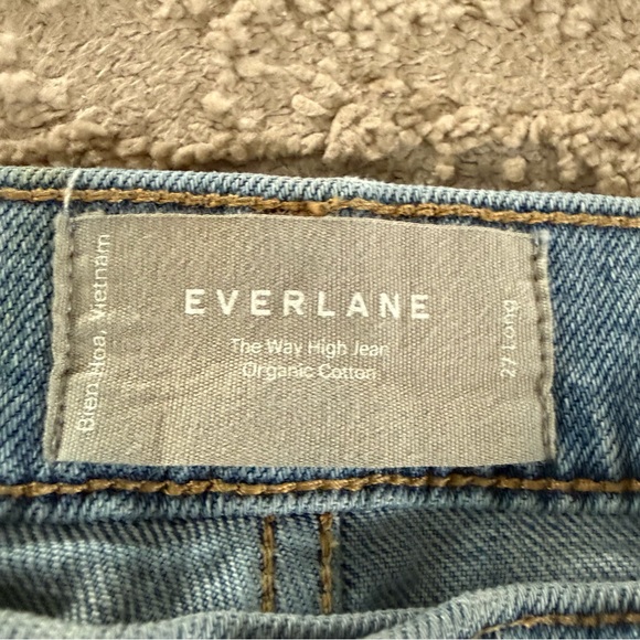 Everlane jeans the way high jean straight leg light wash organic cotton 27 long - Picture 3 of 13